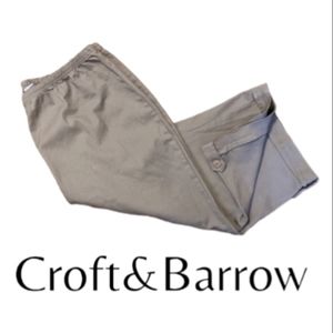 CROFT & BARROW Light Green Capri Elastic Waist